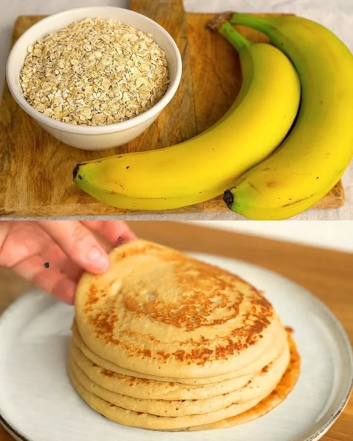 Gezonde Banana Pannenkoekjes geserveerd als snel ontbijt
