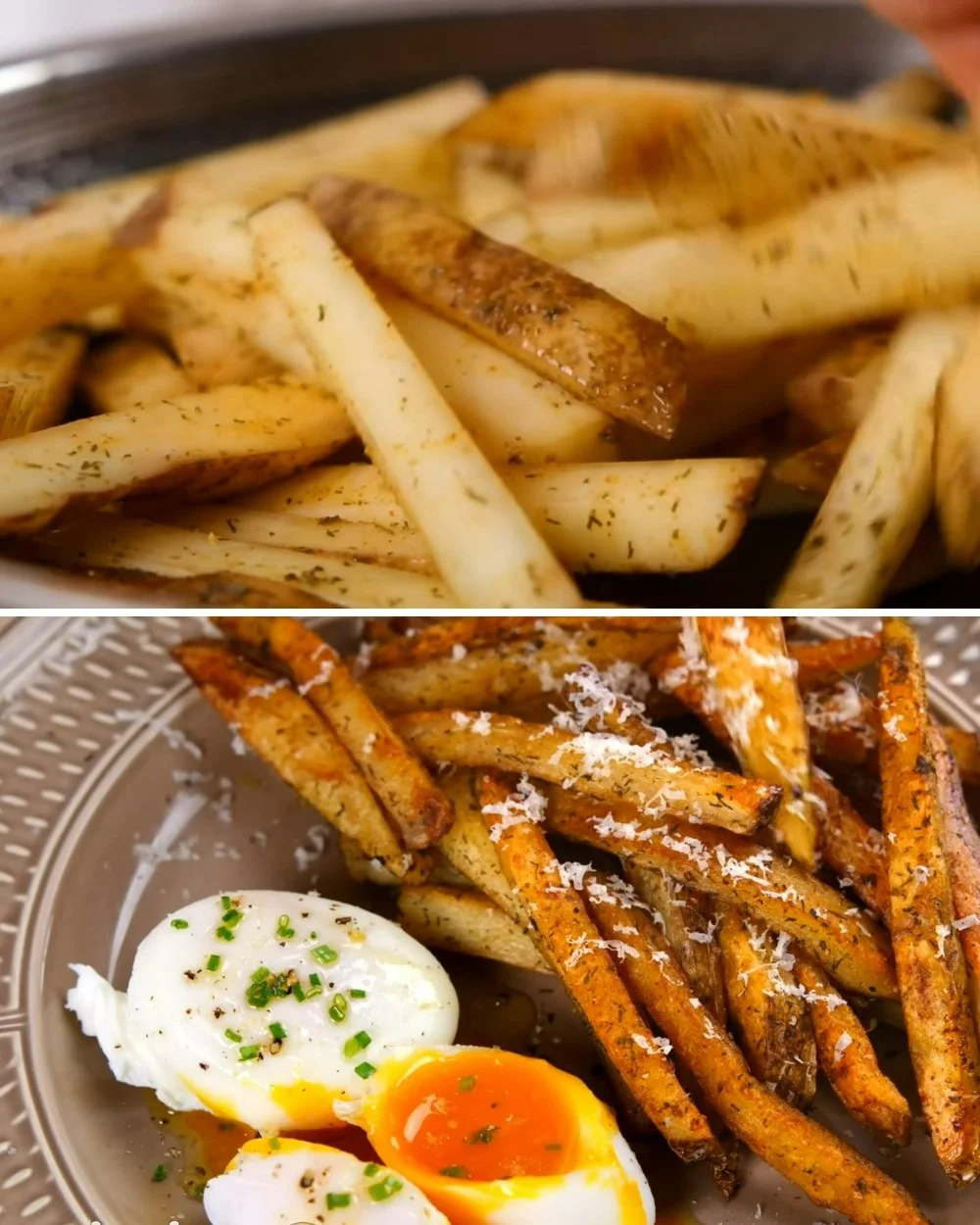 Eenvoudig recept voor zelfgemaakte aardappelen bereiden in de keuken.