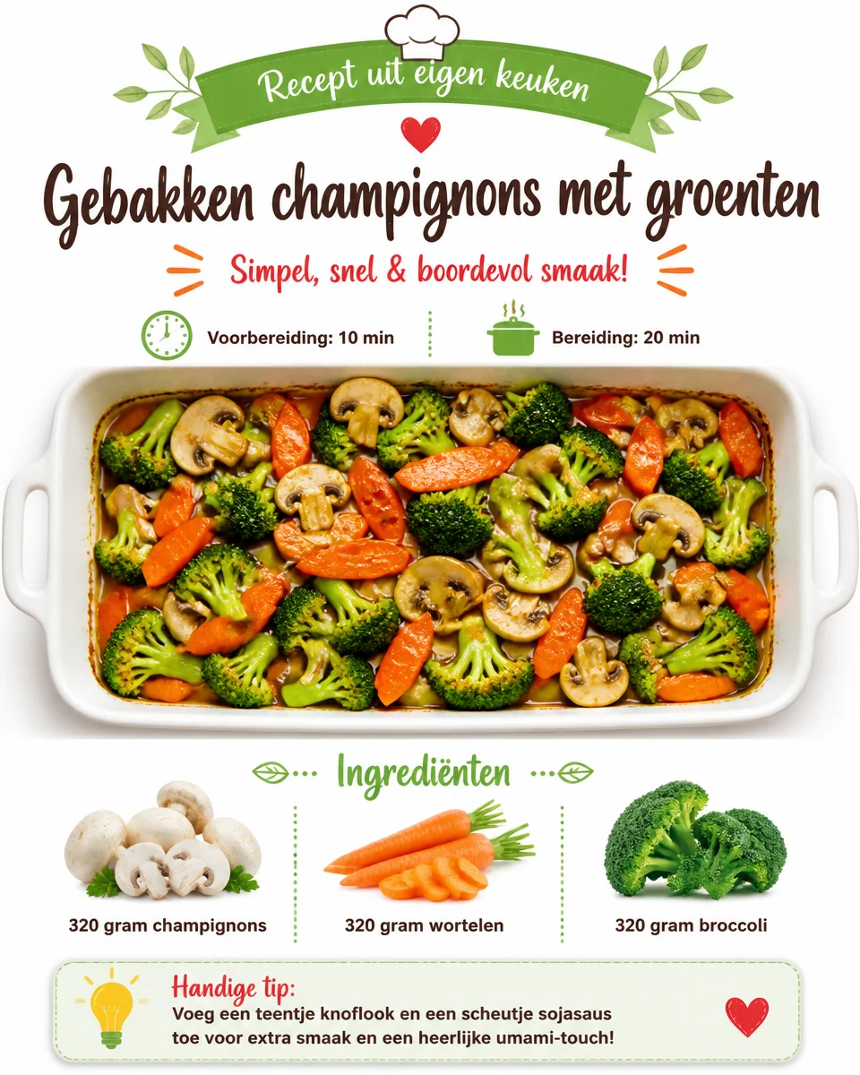 Gebakken champignons met groenten in een pan