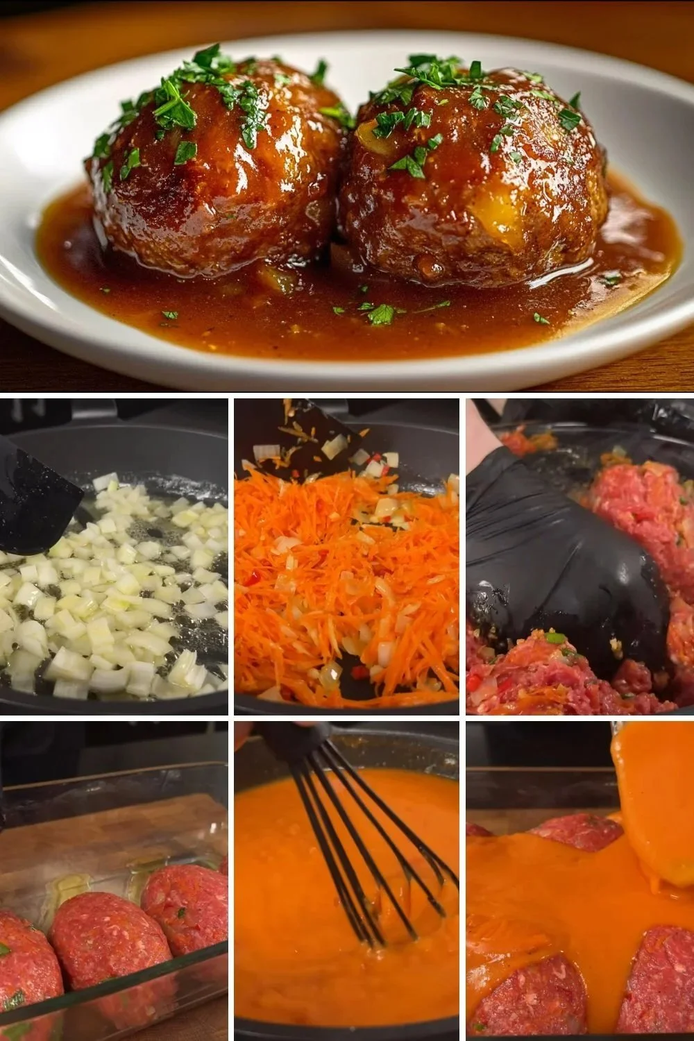 Gehaktballen met aardappelpuree op een bord, eenvoudig en smakelijk recept