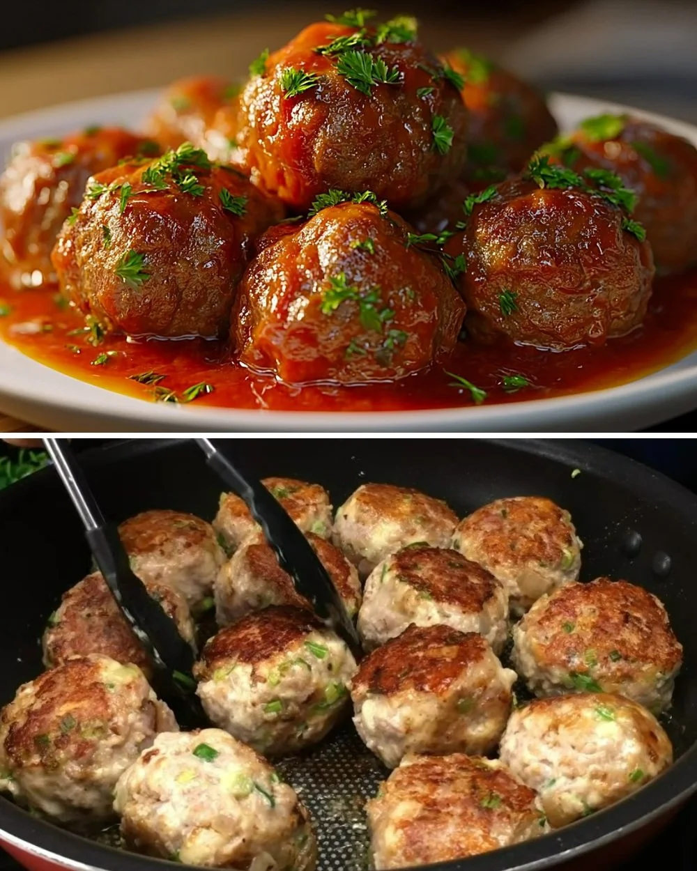 Gehaktballen geserveerd met spaghetti en tomatensaus