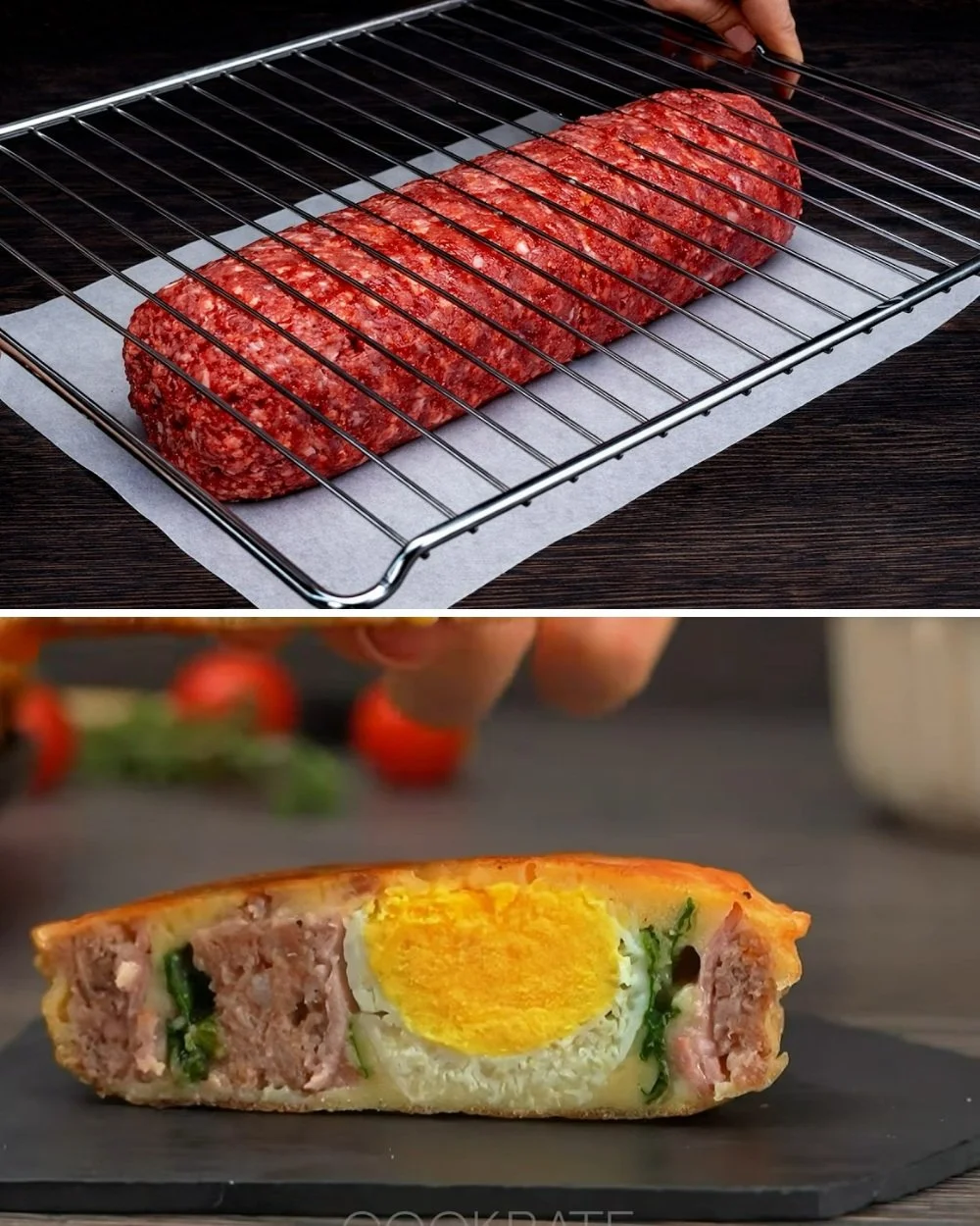 Gehaktrolletjes met beslag en salade uit een gemakkelijk recept