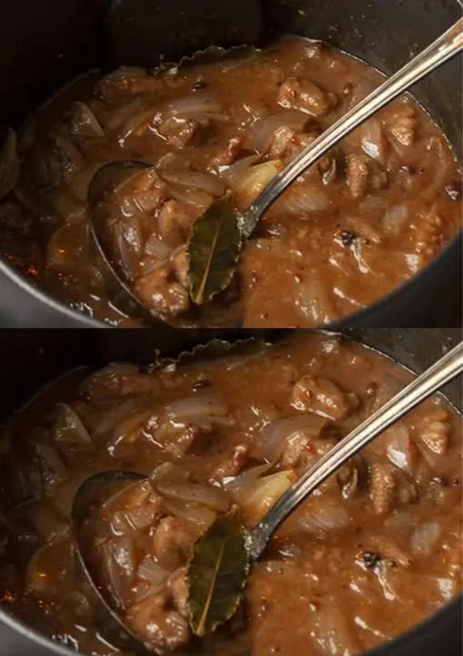 Heerlijke Nederlandse hachee met groenten en aardappelen op een bord