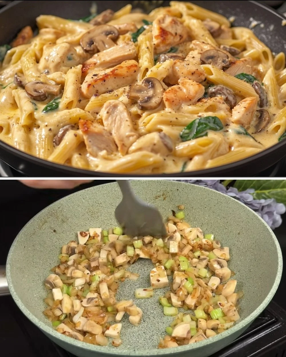 Heerlijke pasta met kip, een eenvoudig recept voor kippasta.