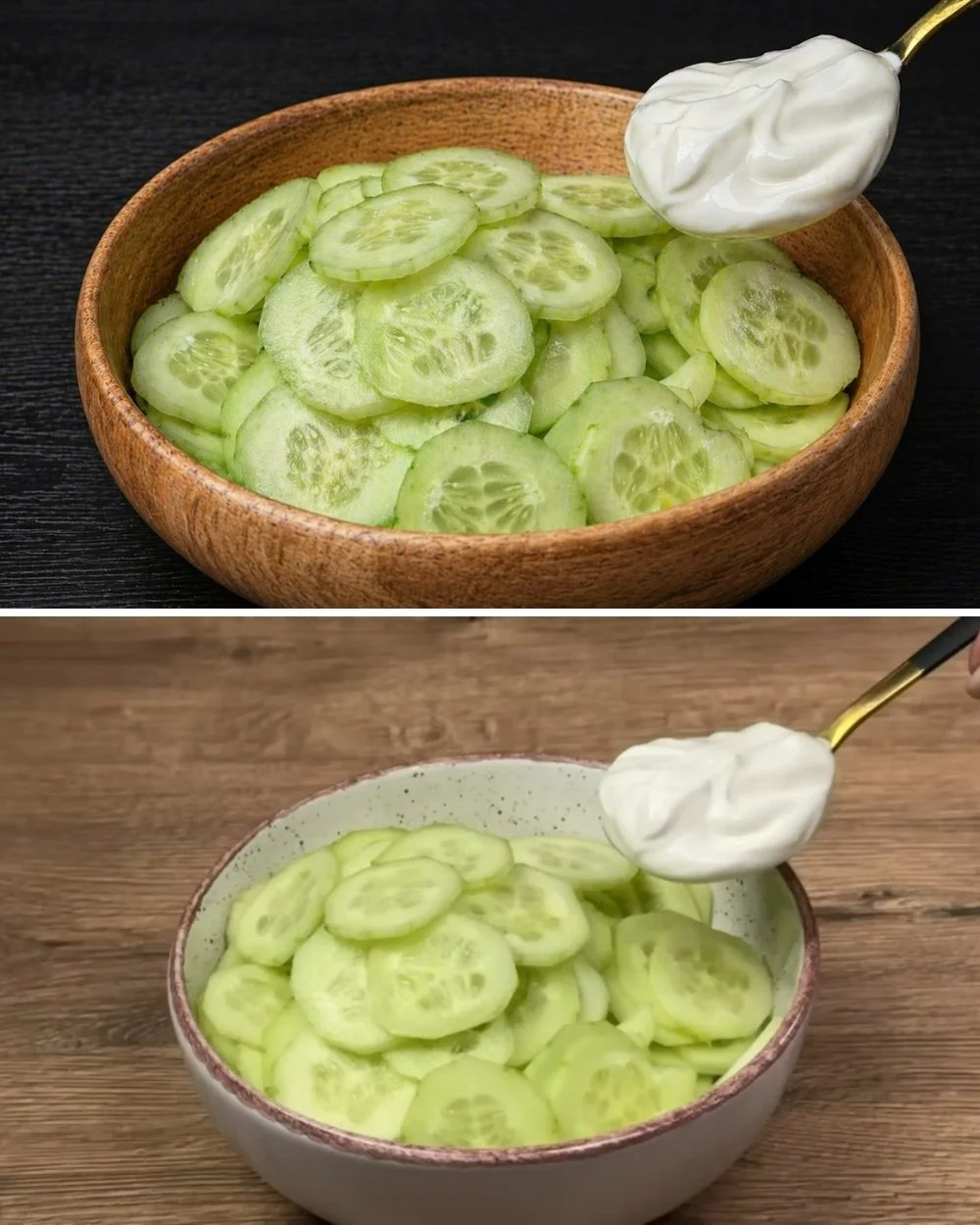 Heerlijke komkommersalade met verse ingrediënten en dressing