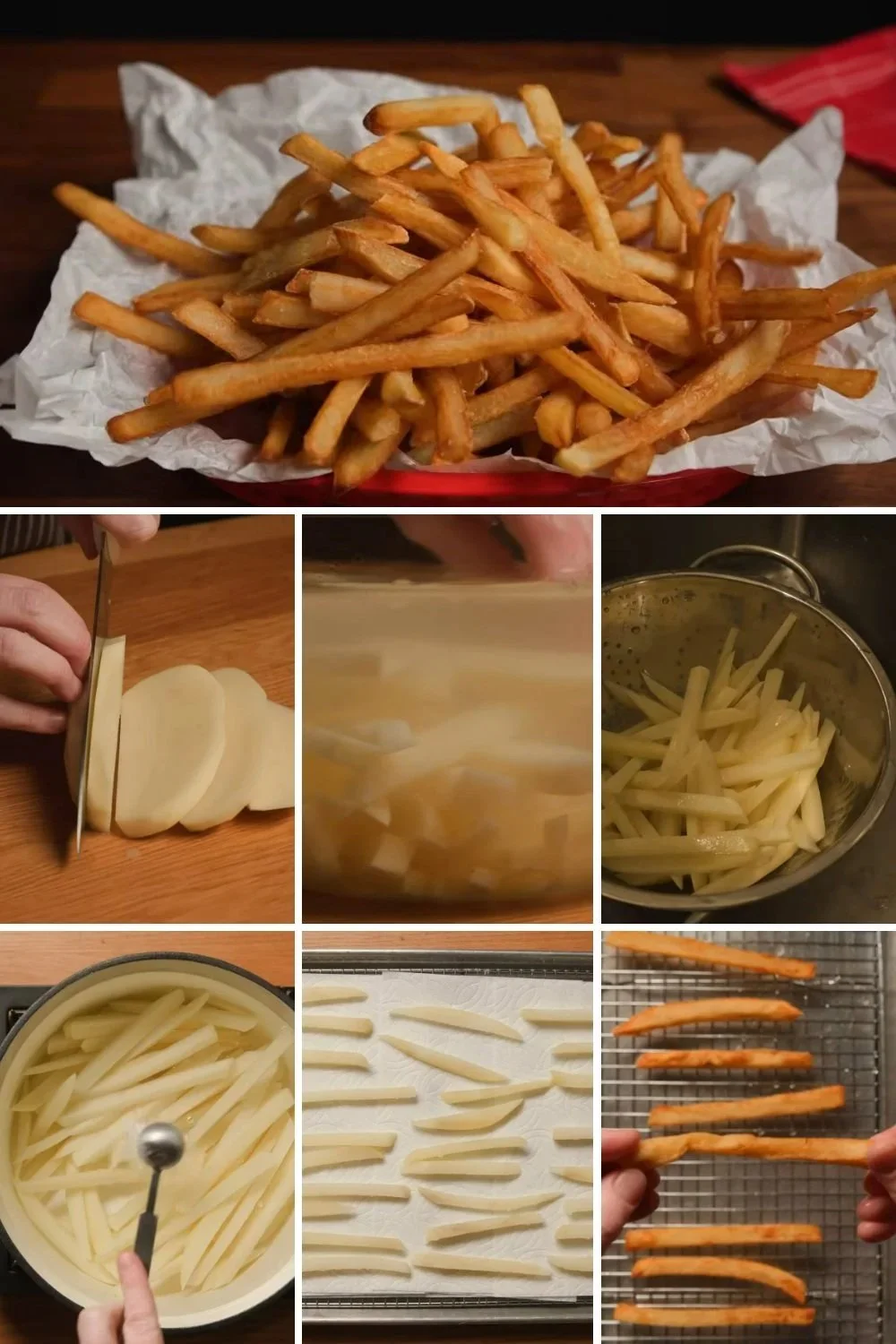 Krokante Franse frietjes, goudbruin en knapperig, op een bord geserveerd.