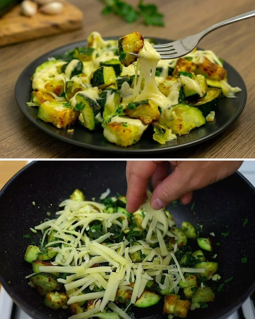 Gefrituurde courgette geserveerd met een dip
