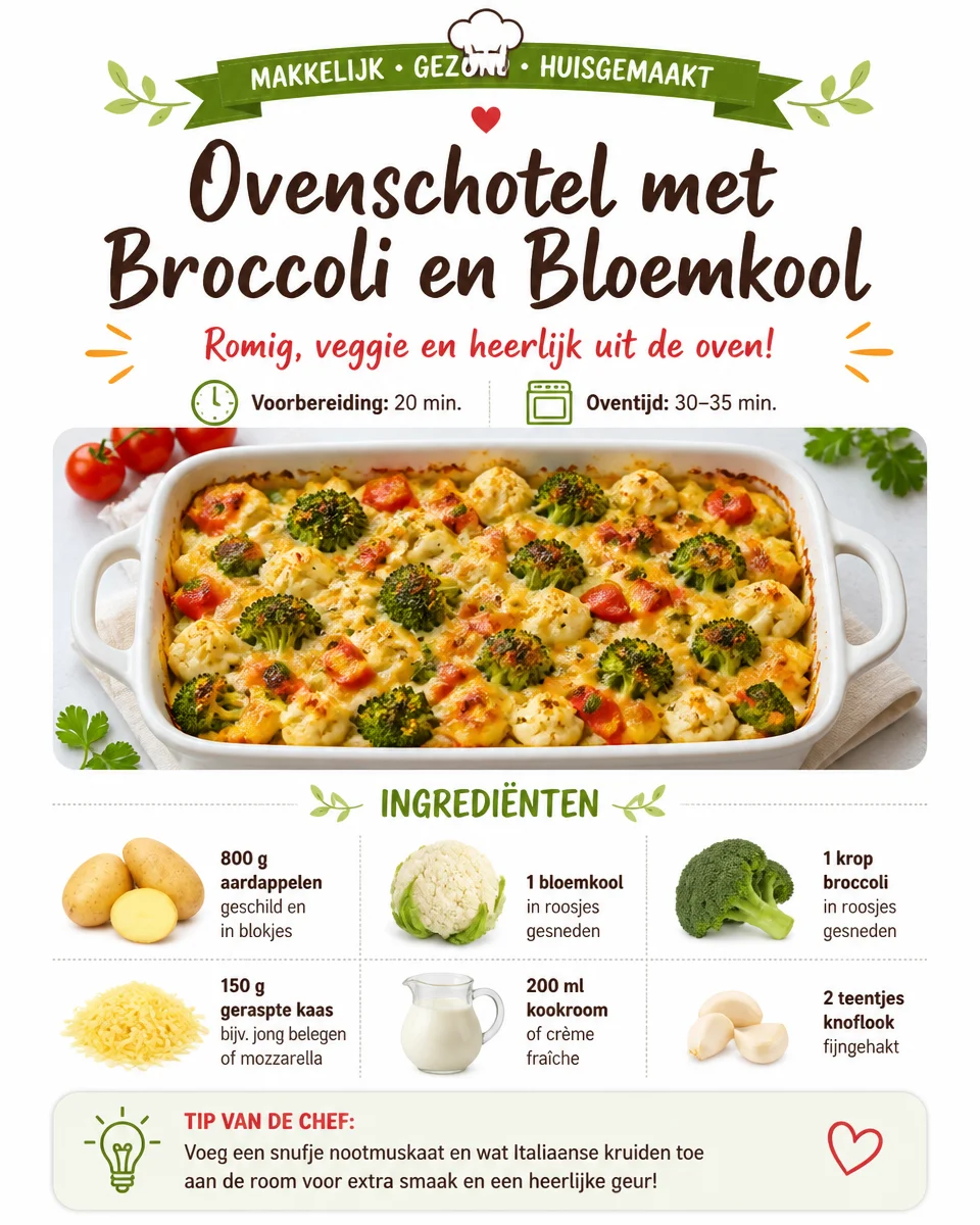 Ovenschotel met broccoli en bloemkool - gezond recept voor een heerlijke maaltijd