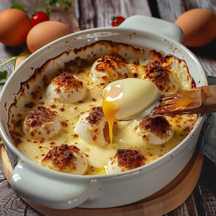 Romige Eiergratin met kaas en kruiden, een smakelijk gerecht voor elke maaltijd