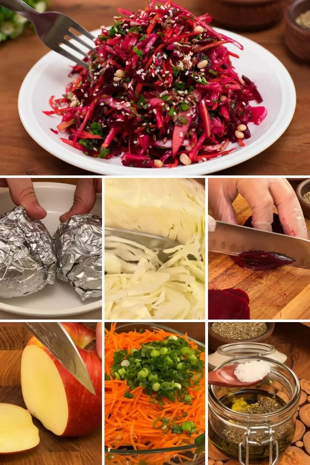 Vibrante biet en koolsalade met kleurrijke ingrediënten