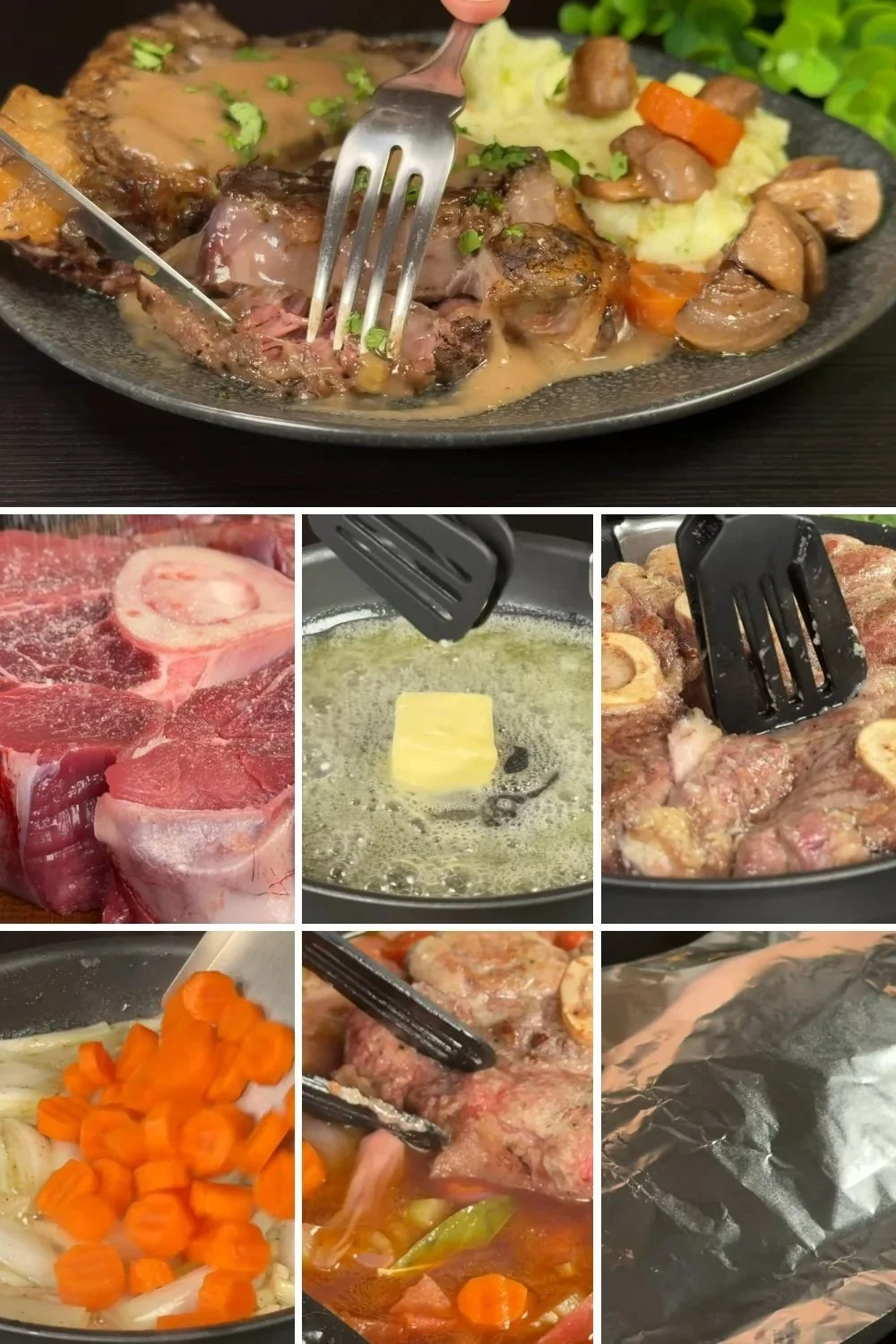 Zachte Osso Buco geserveerd met romige aardappelpuree