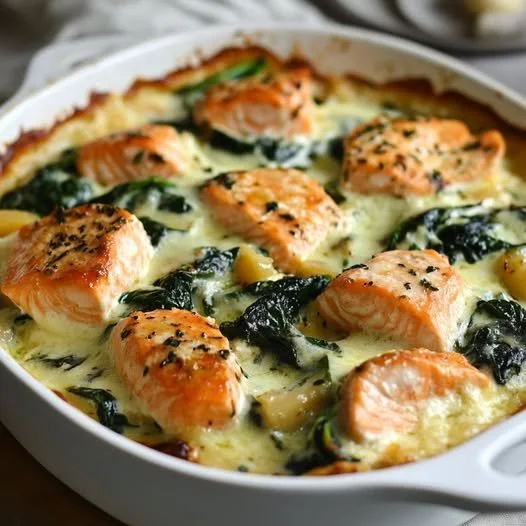 Zalm gratin met spinazie, een smakelijk en gezond recept