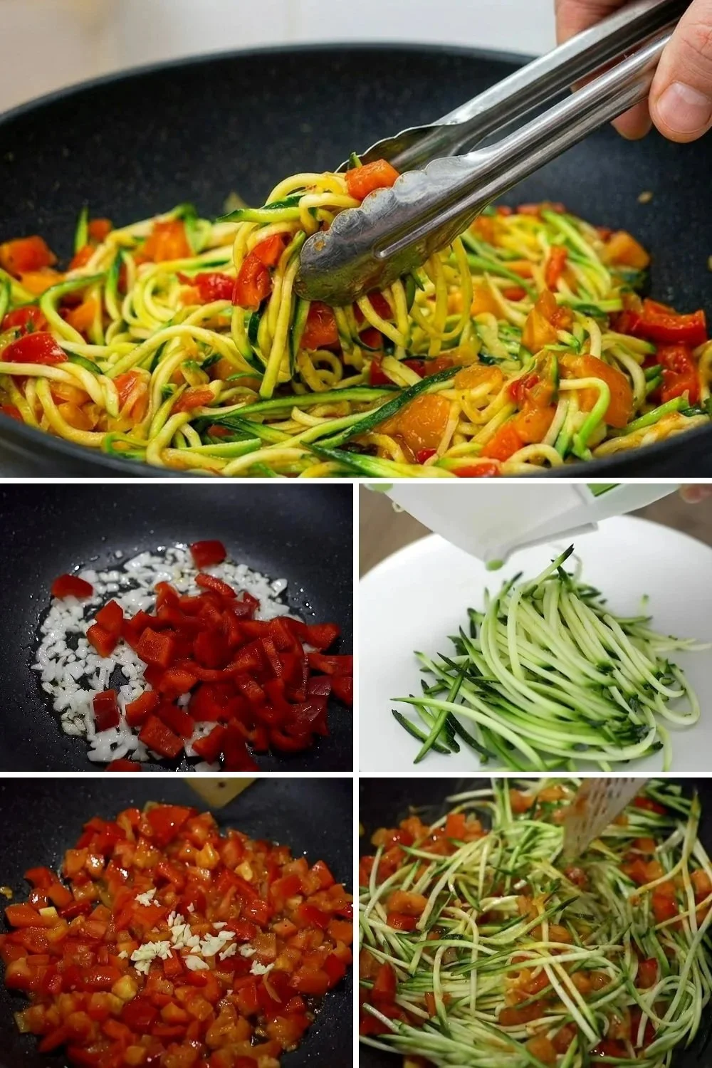Zucchini pasta met verse ingrediënten en een smakelijke saus