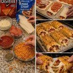 Doritos pizza rolletjes bereid met knapperige tortilla chips en smakelijke toppings