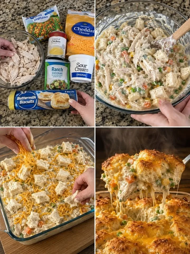 Kip Biscuit Ovenschaal bereid met een eenvoudig recept