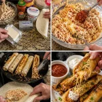 Romige kip taquitos op een serveerschaal, ideaal voor een snelle maaltijd.