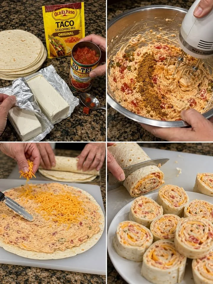 Roomkaas Taco Pinwheels recept - makkelijke snacks voor elke gelegenheid