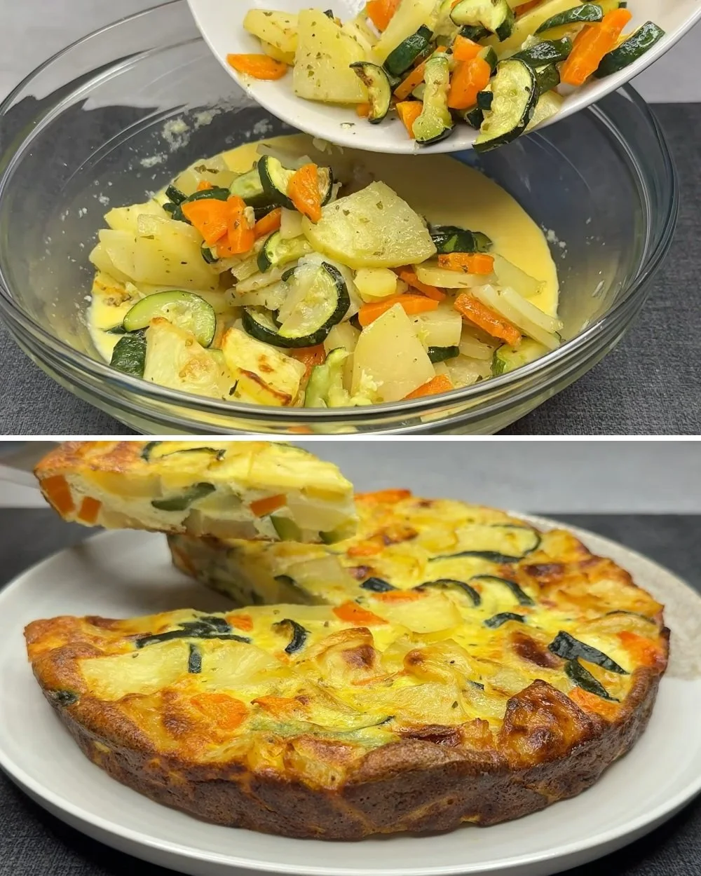 Lekkere en eenvoudige aardappelen courgette recept zonder bloem.
