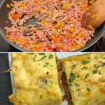 Heerlijk gerecht met aardappelen en gehakt, gemaakt volgens een eenvoudig recept.