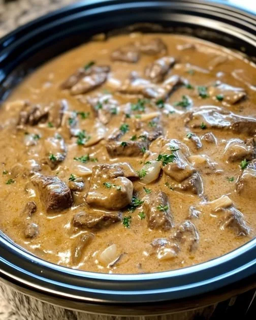 Biefstuk stroganoff pasta, snel en eenvoudig gerecht in 30 minuten.
