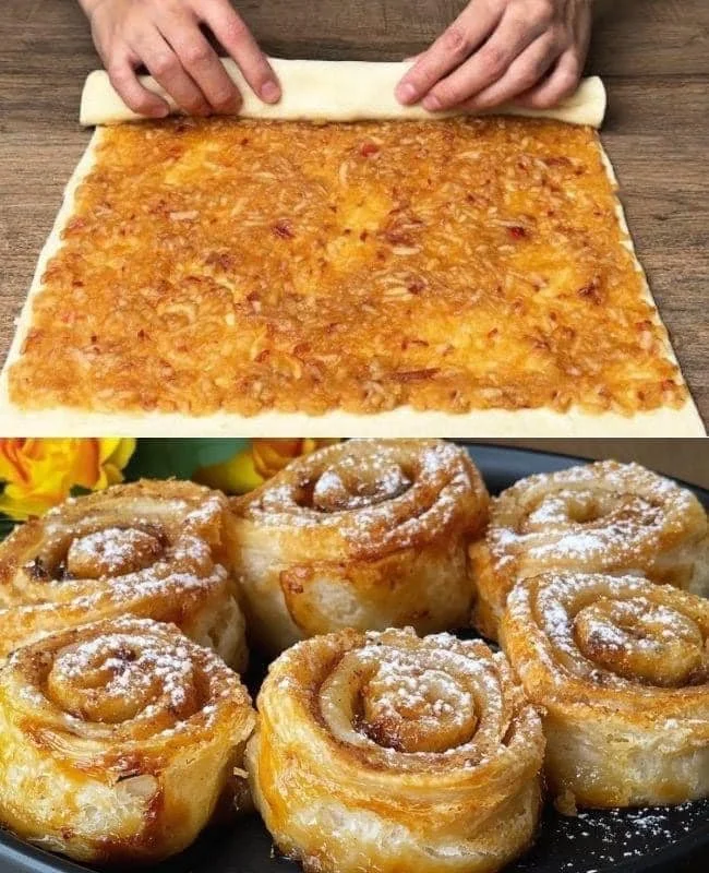 Blitz-Apfelkuchen: Schnelle Blätterteig-Schnecken mit Apfelfüllung