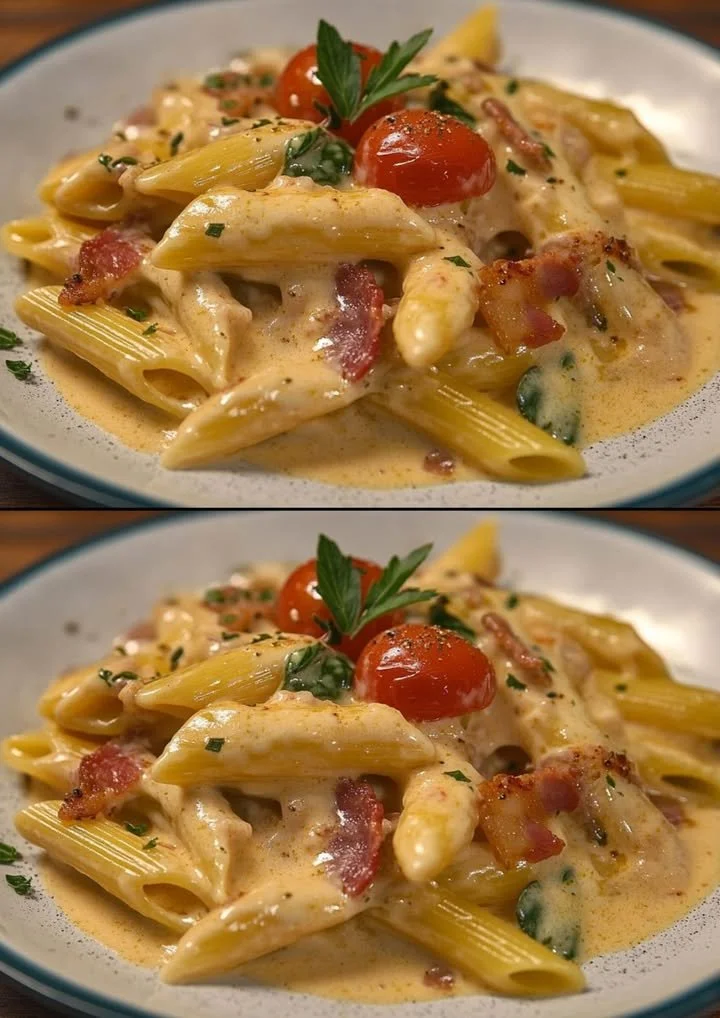 Een gerecht met pasta, knoflook en rode ui, perfect voor een snel avondmaal