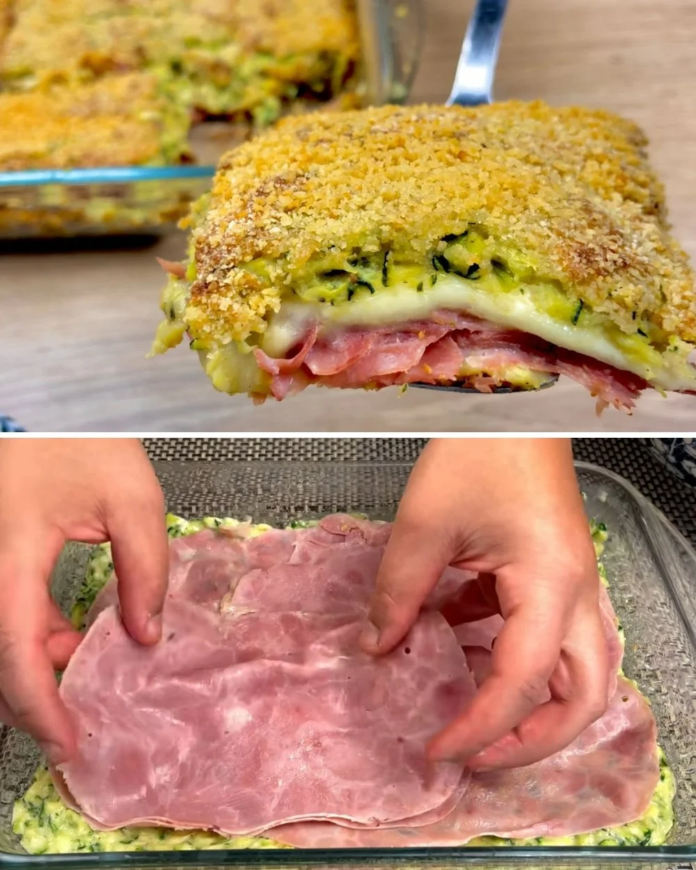Heerlijke courgette raspen bereid in een kleurrijk gerecht