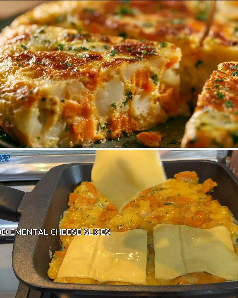 Gouden knoflook boter aardappelen in een koekenpan, heerlijk bijgerecht