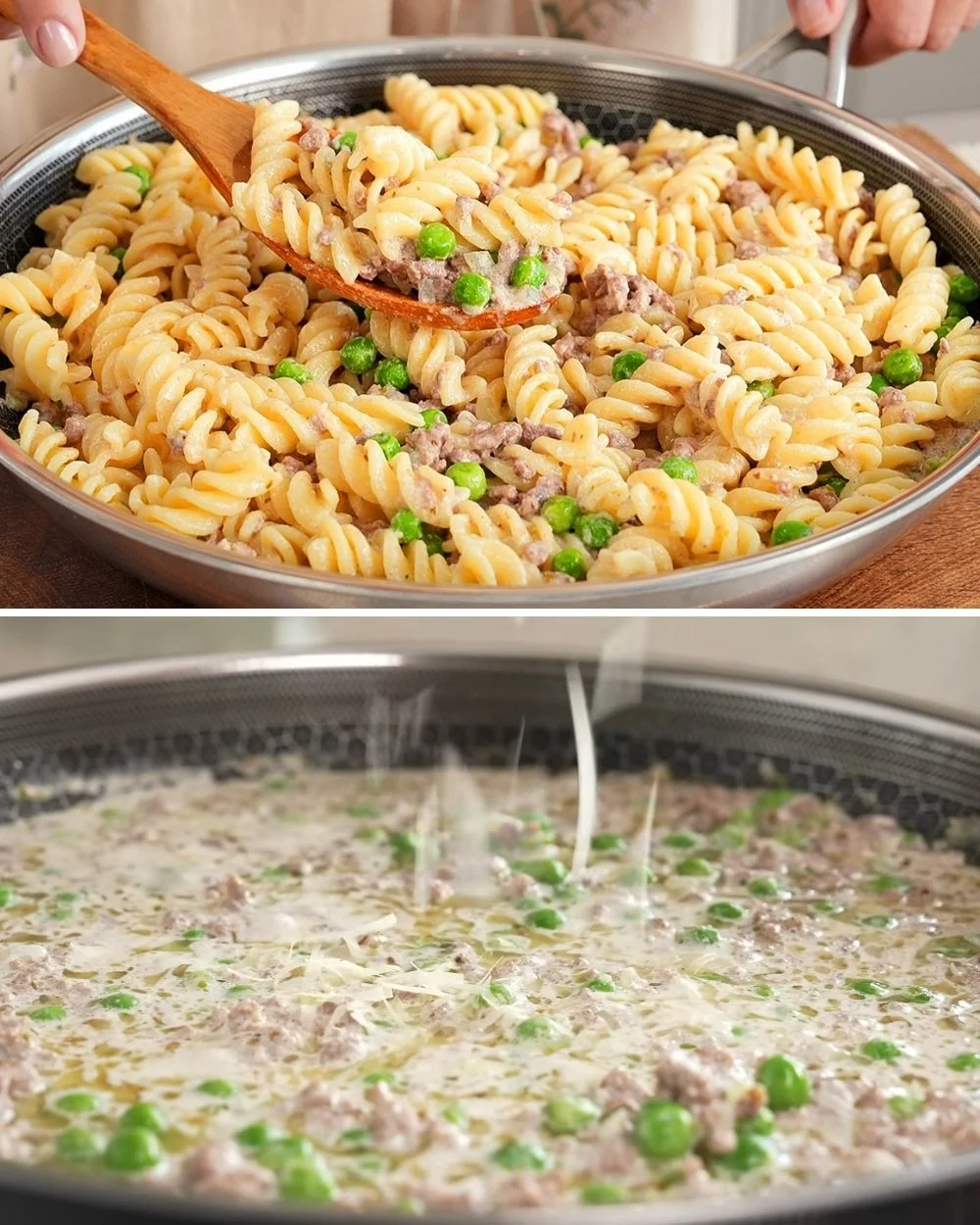 Een bord met het favoriete pastarecept van mijn man, heerlijk en smakelijk
