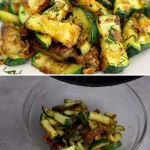 Heerlijke en snel te bereiden courgette gereed om te serveren.