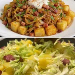 Eenvoudig dinerrecept met aardappelen en kool op een bord
