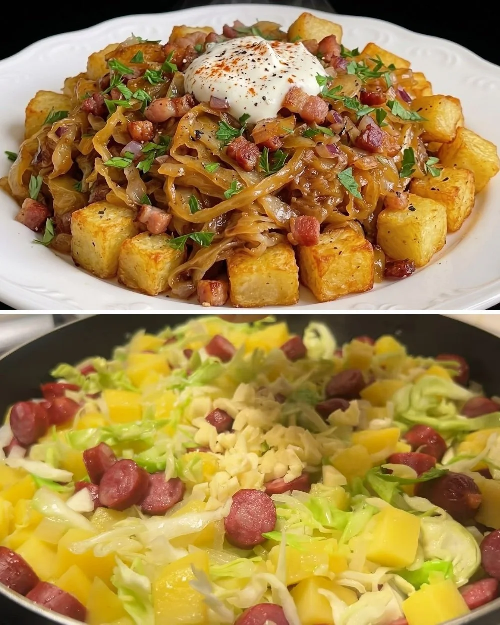 Simpele dinerrecept met aardappels en kool, heerlijk en makkelijk te maken.