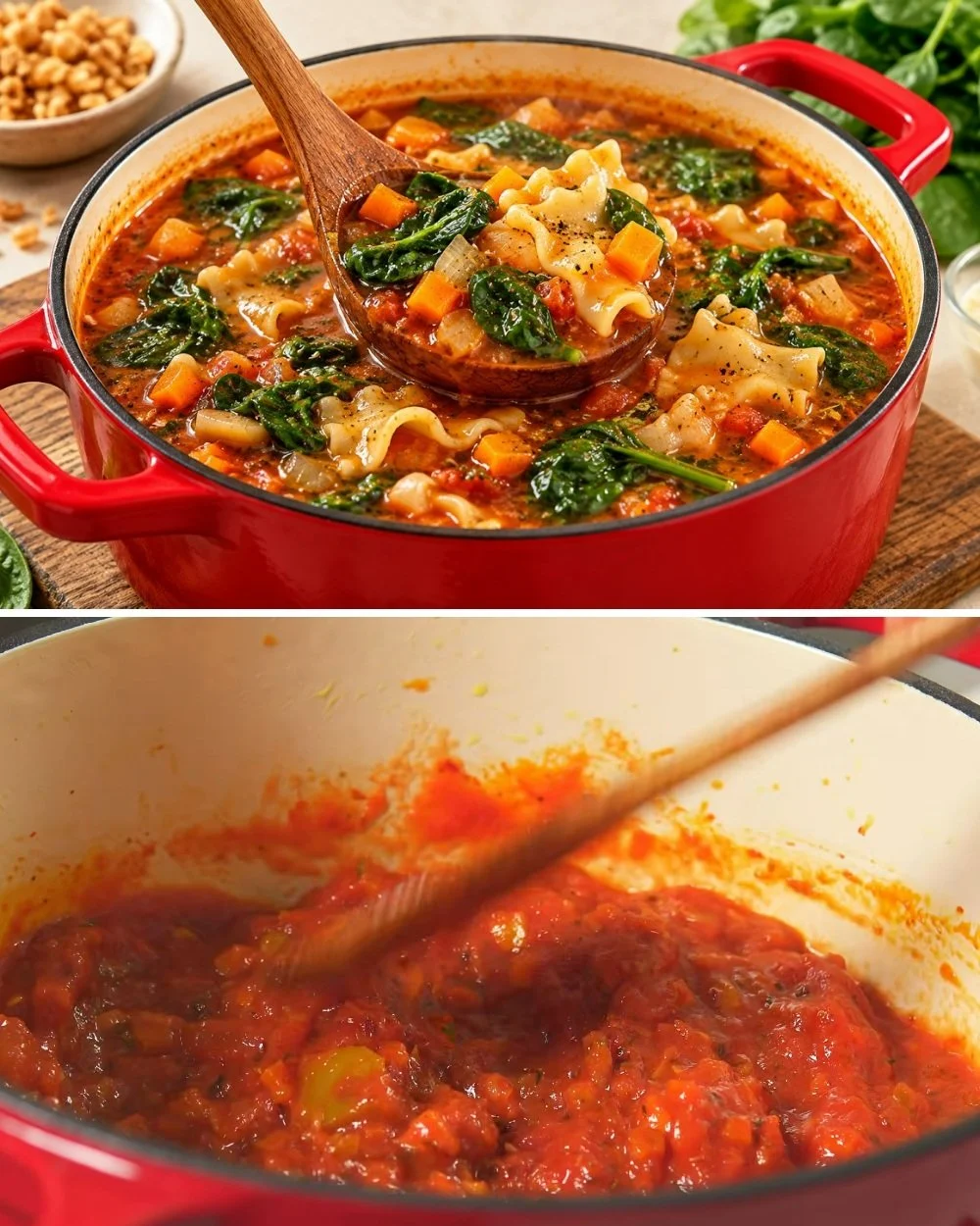 Veganistische lasagnesoep: Een heerlijke en gemakkelijke maaltijd.