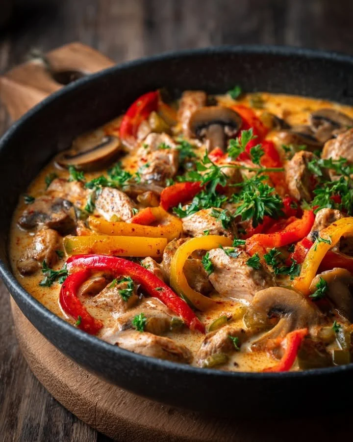 Kip Stroganoff met paprika - snel recept in 30 minuten