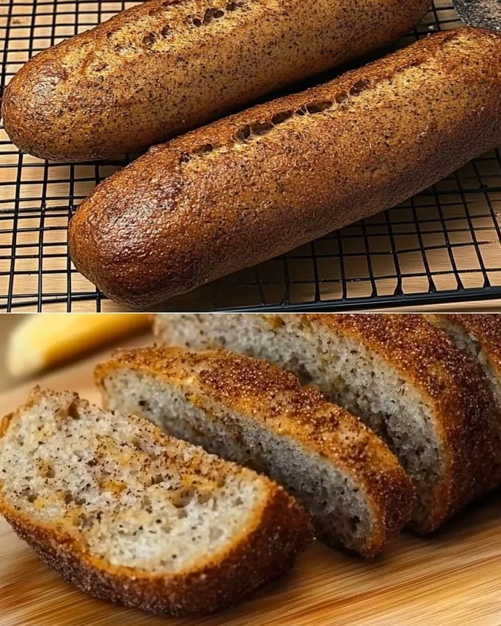 Mehlfreies Bohnen-Leinsamen-Brot auf einem Holzbrett, glutenfrei und proteinreich.
