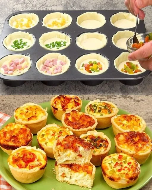 Mini-Blätterteig-Quiches mit herzhafter Füllung als perfektes Fingerfood