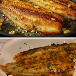 Heerlijke sol fish gerecht gepresenteerd met verse ingrediënten en kruiden.