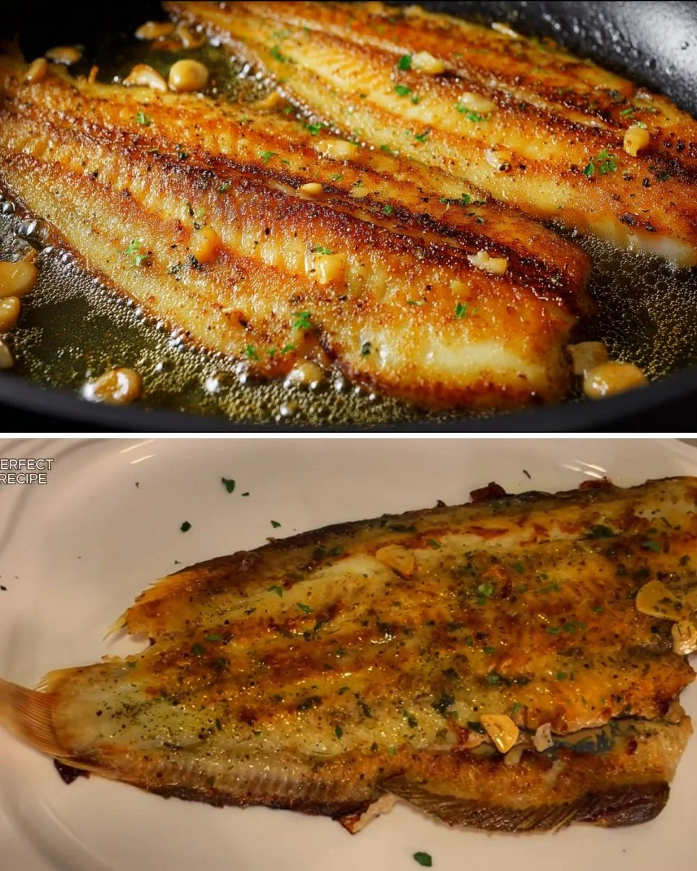 Heerlijke sol fish gerecht gepresenteerd met verse ingrediënten en kruiden.