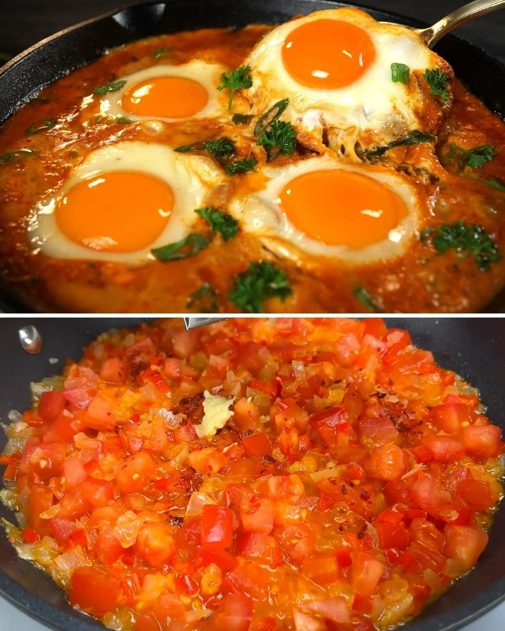 Zucchini Shakshuka: Een kleurrijk gerecht met eieren en courgette