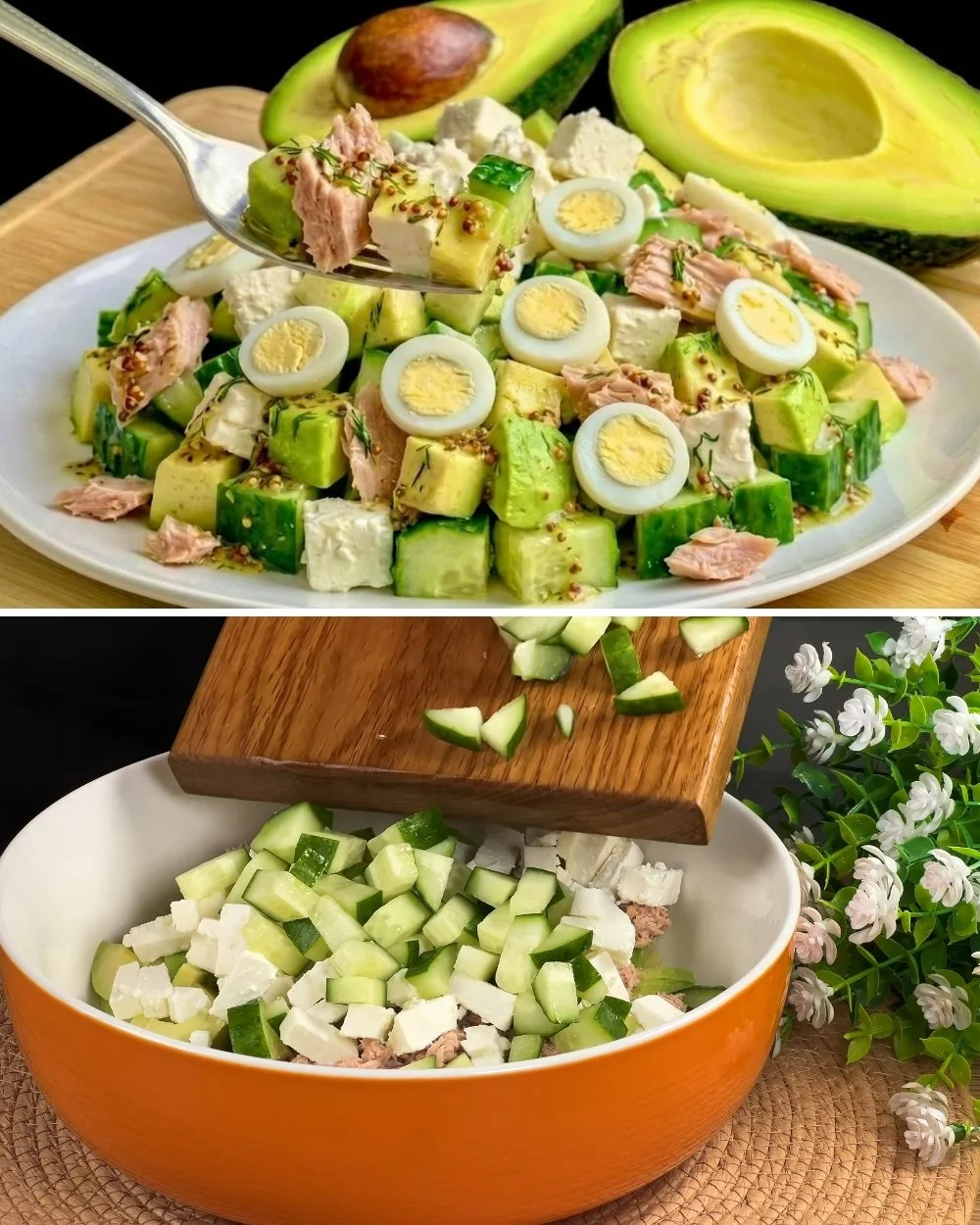 Heerlijk avocado- en komkommerhapje, snel te bereiden voor een gezonde snack.
