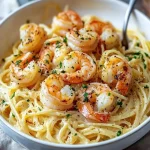 Garnalen Scampi Pasta Ovenschotel klaar om geserveerd te worden.